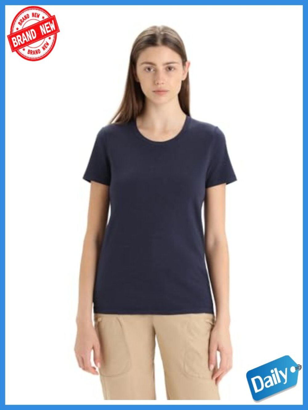 50% Merino Wool 50% Organic Cotton Short Sleeve Crew Neck T-Shirt